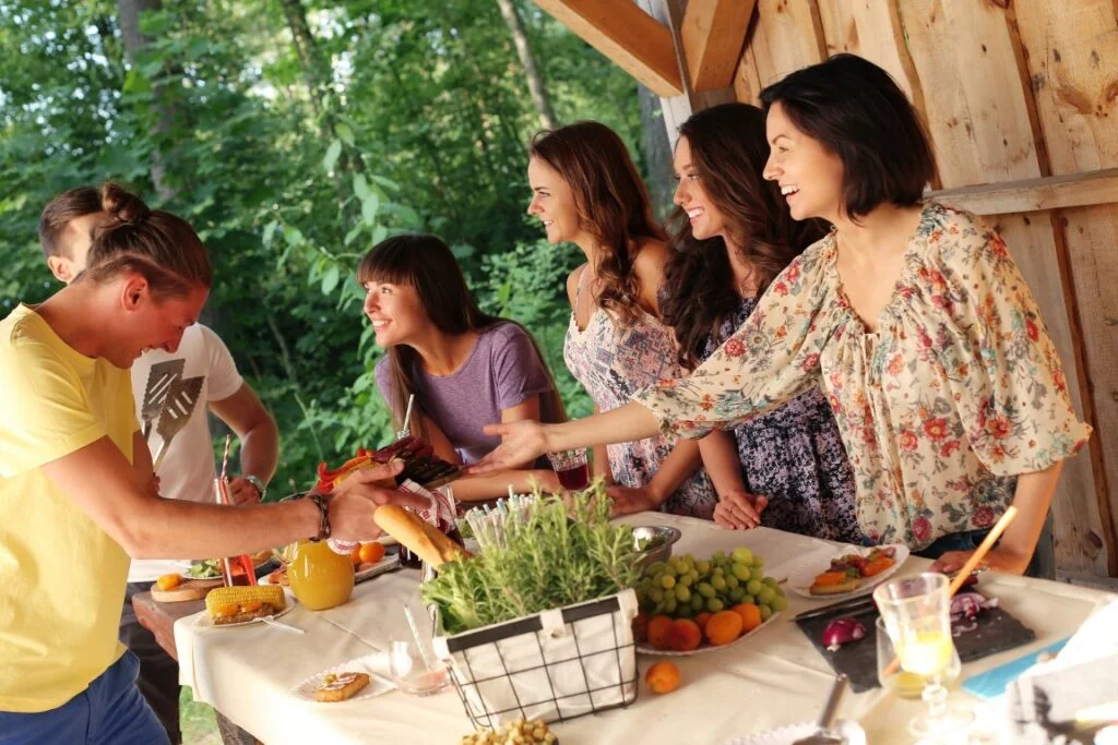 repas de famille en été