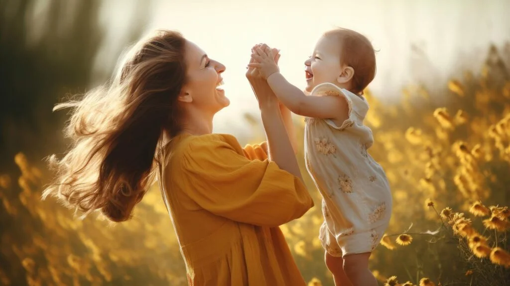 une mère heureuse d'avoir eu un enfant