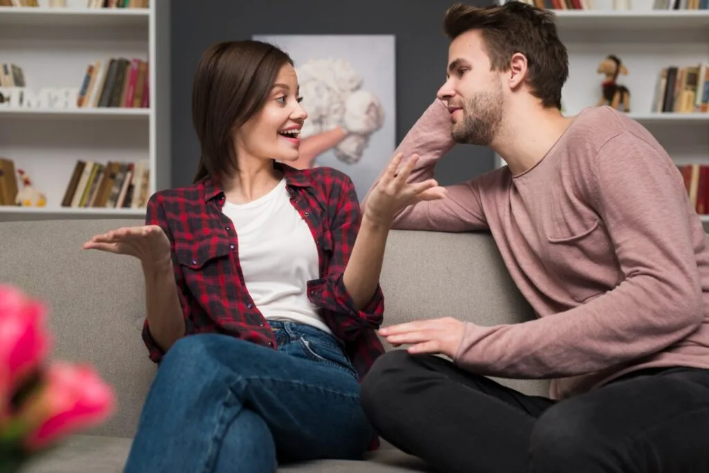 Un couple discute de faire un enfant